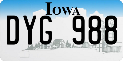 IA license plate DYG988