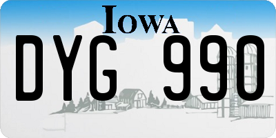 IA license plate DYG990