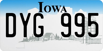 IA license plate DYG995