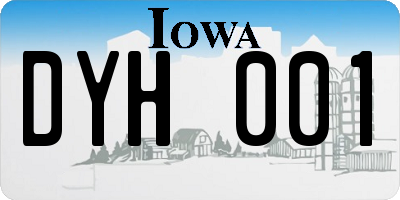 IA license plate DYH001