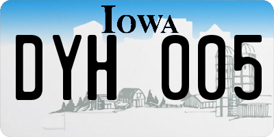 IA license plate DYH005