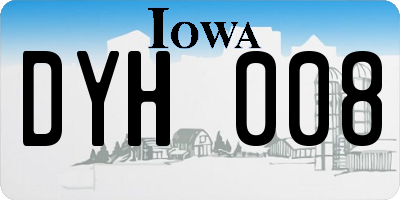 IA license plate DYH008