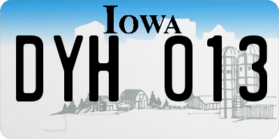 IA license plate DYH013