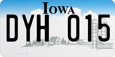 IA license plate DYH015