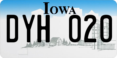 IA license plate DYH020