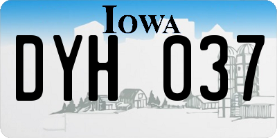 IA license plate DYH037