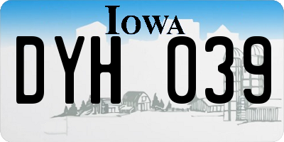IA license plate DYH039