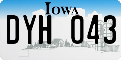 IA license plate DYH043