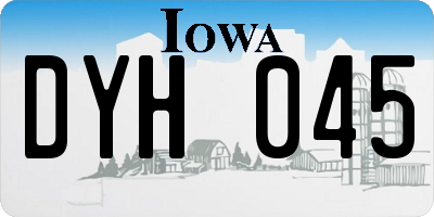 IA license plate DYH045