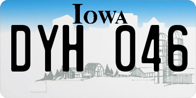 IA license plate DYH046