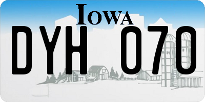IA license plate DYH070