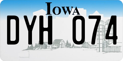 IA license plate DYH074