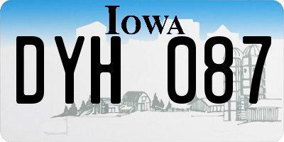 IA license plate DYH087