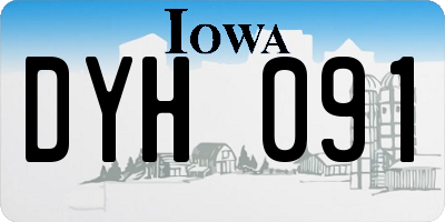 IA license plate DYH091