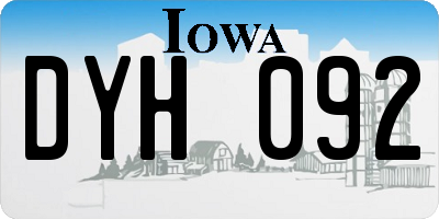 IA license plate DYH092