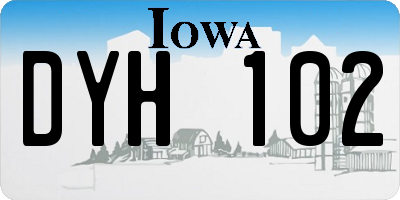 IA license plate DYH102