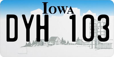 IA license plate DYH103