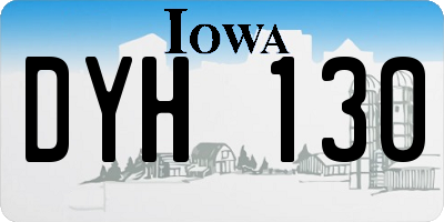 IA license plate DYH130