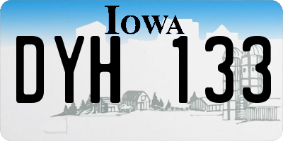 IA license plate DYH133