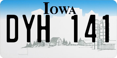 IA license plate DYH141