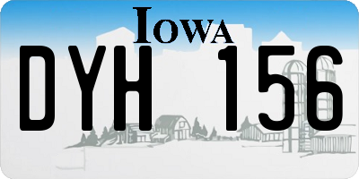 IA license plate DYH156