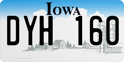 IA license plate DYH160