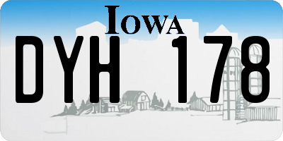 IA license plate DYH178