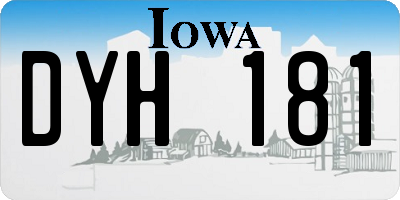 IA license plate DYH181