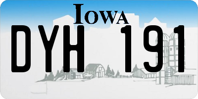 IA license plate DYH191