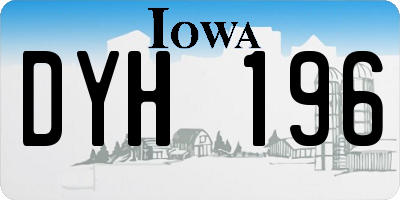 IA license plate DYH196