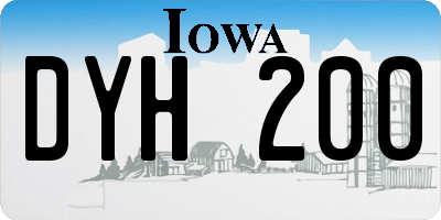 IA license plate DYH200