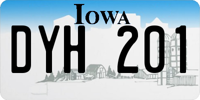 IA license plate DYH201