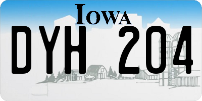 IA license plate DYH204