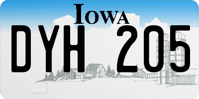 IA license plate DYH205