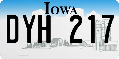 IA license plate DYH217