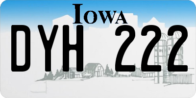 IA license plate DYH222