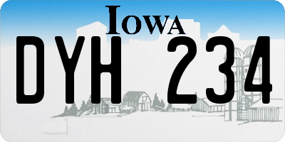 IA license plate DYH234