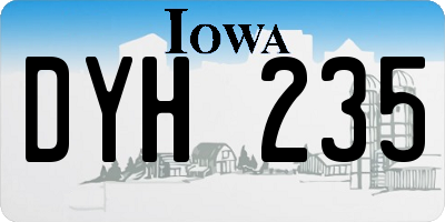 IA license plate DYH235