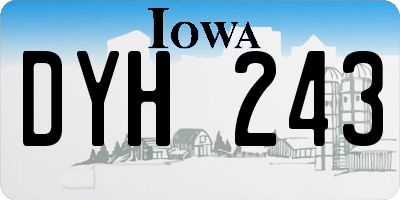IA license plate DYH243