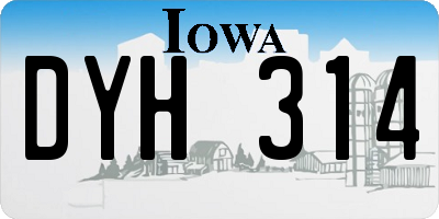 IA license plate DYH314