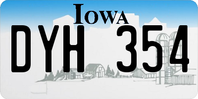IA license plate DYH354