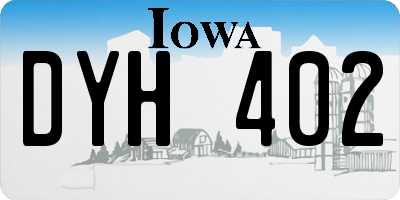 IA license plate DYH402