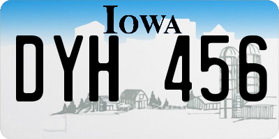 IA license plate DYH456