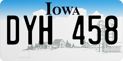 IA license plate DYH458