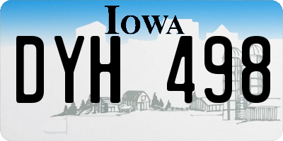 IA license plate DYH498