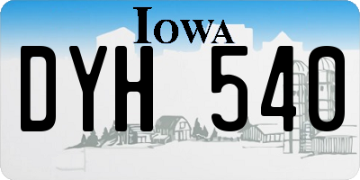 IA license plate DYH540