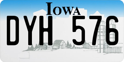 IA license plate DYH576