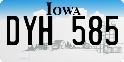 IA license plate DYH585