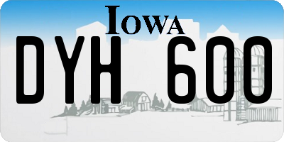 IA license plate DYH600