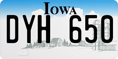 IA license plate DYH650